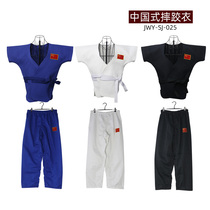 Wrestling suit Chinese style Wrestling Clothing Thickened Cotton Fabric Cubula training clothes Performance suit white black blue suit