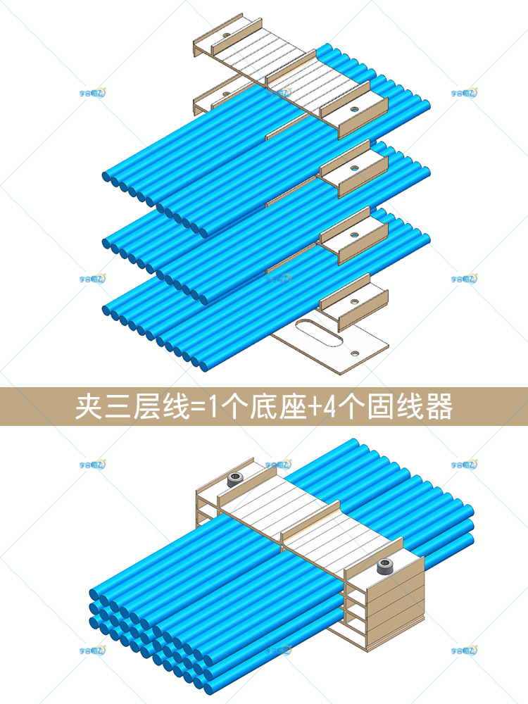 YQHF/宇启恒飞铝合金固线器综合布线机房走线架桥架机柜上走线塑料彩色排线夹网线分层固定束线器理线神器-图3