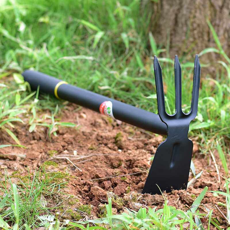 家用园林小锄头三齿锄除草户外多功能耙子种菜挖土两用锄农具园艺_虎窝淘