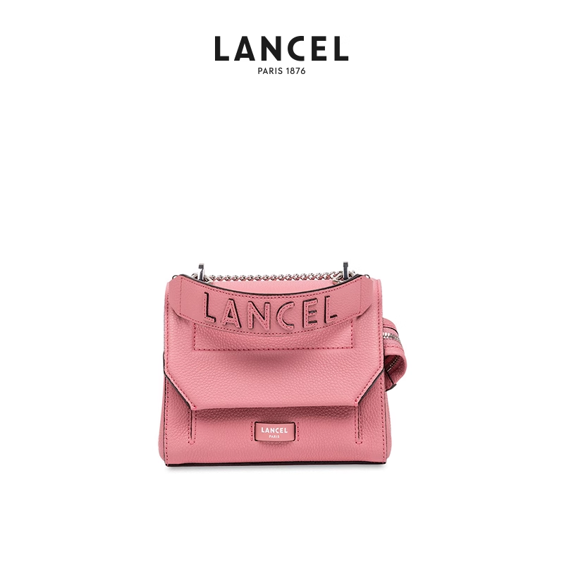 LANCEL/兰姿 Ninon中号链条包 粒面牛皮小方包 拼色豆腐包 - 图2