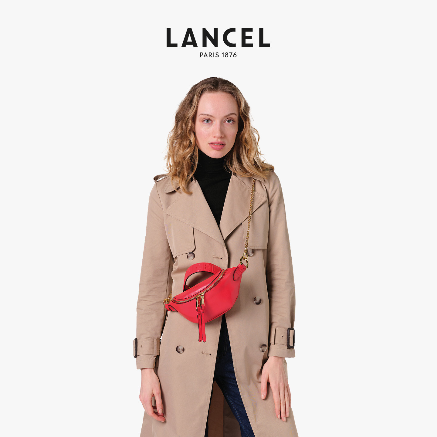 LANCEL/兰姿 ORIGAMI迷你饺子包 单肩斜挎包包女款真皮手提通勤包 女斜实拍商品图