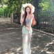 Pure sexy sexy knitted tube top high waist mesh skirt