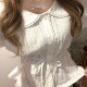 French sweet doll collar top high waisted hip skirt