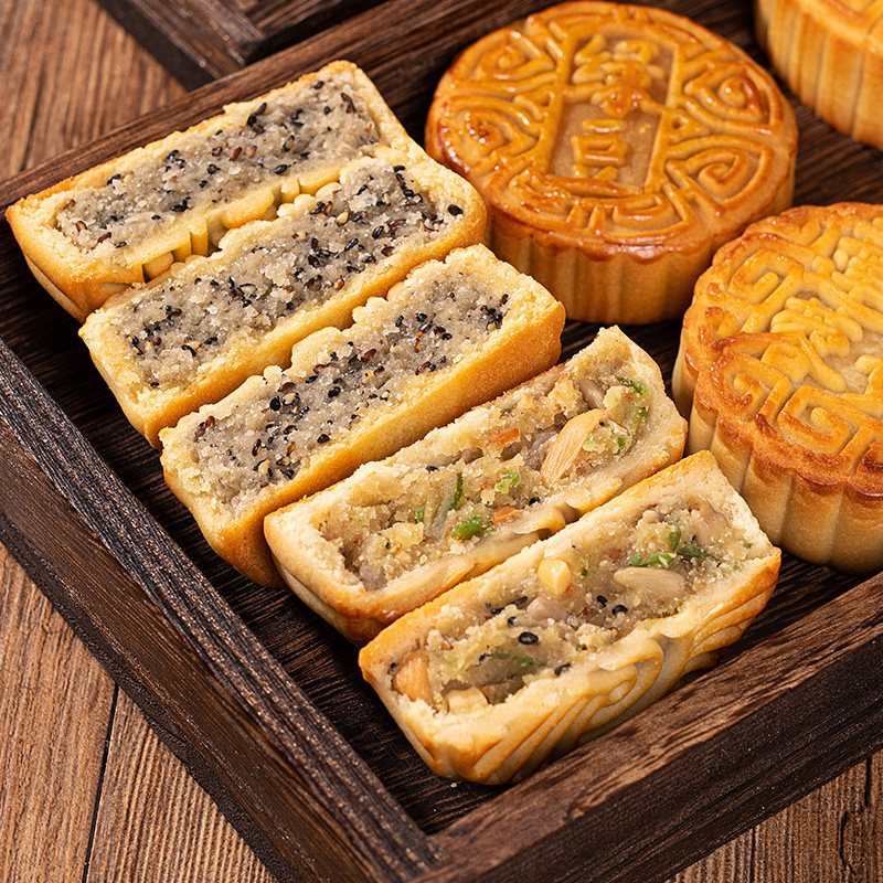 老式五仁味大月饼传统老式糕点5斤中秋月饼广式现做现发83g/个