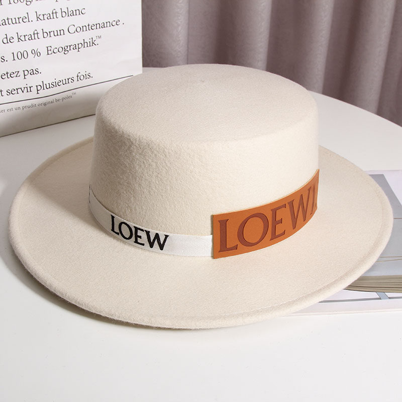 法式名媛平顶秋冬潮轻奢羊毛呢帽子 古仙蔓帽子