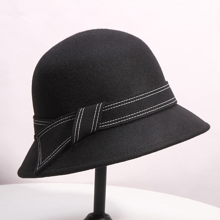 秋冬百搭羊毛呢潮英伦复古羊毛毡帽 古仙蔓帽子