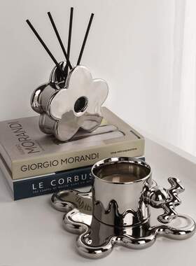 贝汉美创意电镀暴力熊摆件客厅玄关电视柜家居装饰品轻奢陶瓷托盘