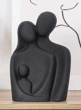 简尔美双人手作拥抱雕塑陶瓷爱情主题艺术摆件客厅玄关轻奢礼物