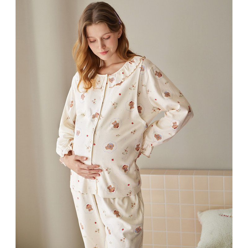 芬腾服饰月子服春秋季抗静电纯棉长袖睡衣孕妇卡通哺乳产后家居服,淘宝优惠券,粉丝福利购,淘宝优惠卷