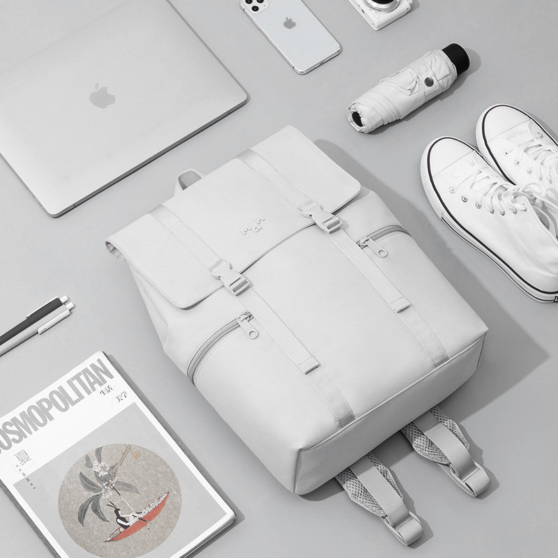 mahsiro女2021新款纯色电脑双肩包 mah双肩背包