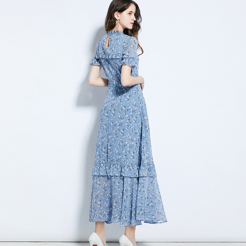 新款雪纺碎花2020夏季超仙显瘦长裙 法徕连衣裙