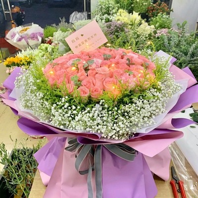 沈阳鲜花同城速递11朵粉色红康乃馨花束生日母亲节妈妈大连送花
