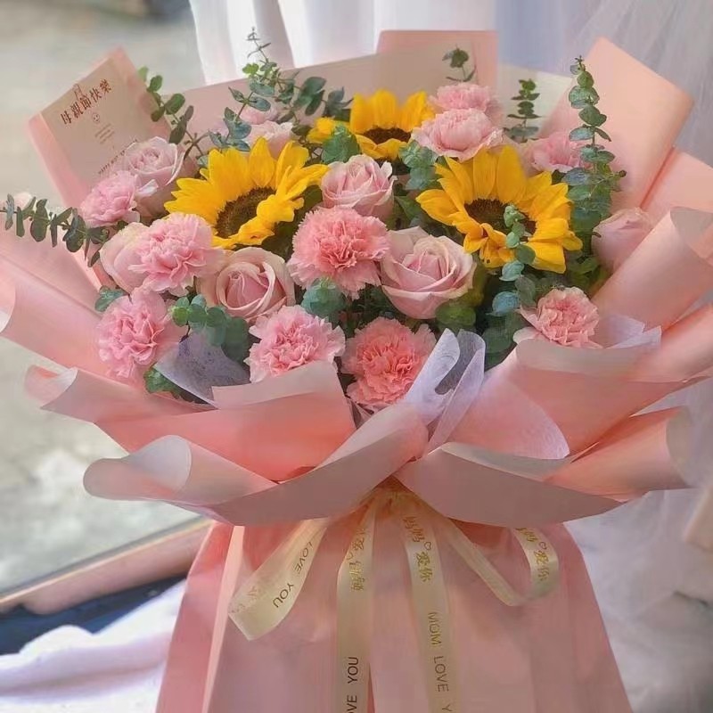 长辈生日大连沈阳鞍山阜新郑州锦州康乃馨百合鲜花同城配送母亲节