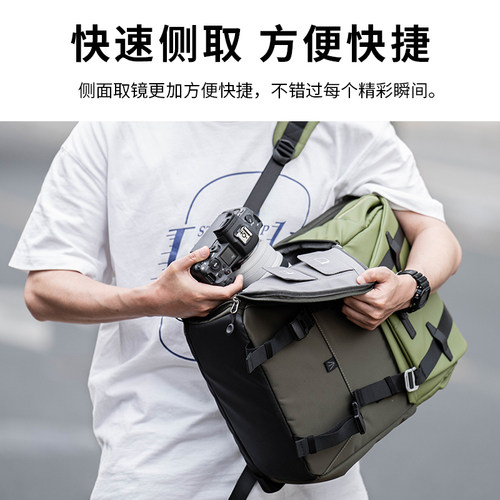 卓尔摄影包复古双肩专业多功能大容量户外旅行背包便携电脑包男女适用单反佳能富士微单pocket收纳包相机包 - 图1