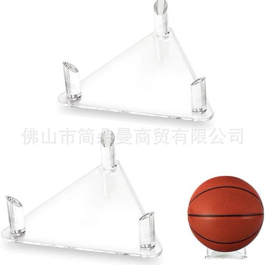 Soporte de bola de acrílico soporte de voleibol de fútbol base de soporte de rugby soporte de exhibición de bola triangular