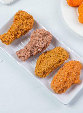 现货甜品汉堡店餐厅样板间摆设装饰品仿真鸡翅食物模型仿真炸鸡腿