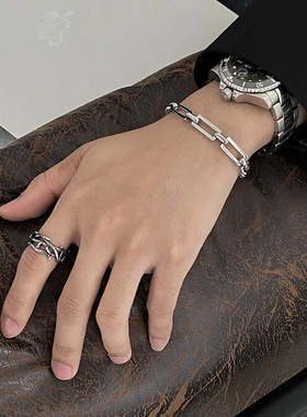 新款 钛钢拼接嘻哈单层手链女ins小众设计情侣简约个性冷淡风潮酷