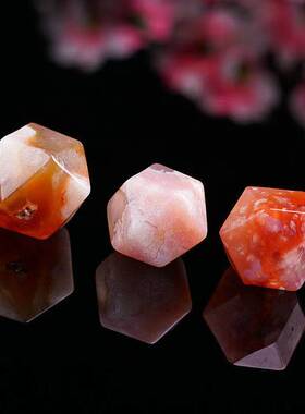 碧玺七彩盐源玛瑙摆件心形吊坠