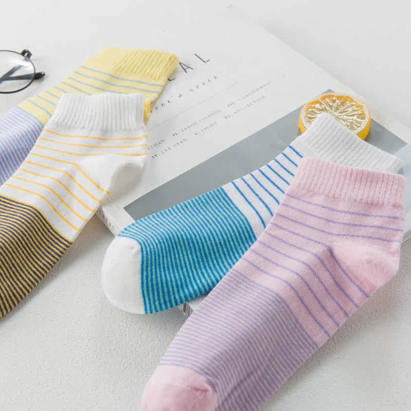 君兰梦6双糖果色条纹清新纯棉袜子 君兰梦内衣短袜/打底袜/丝袜/美腿袜