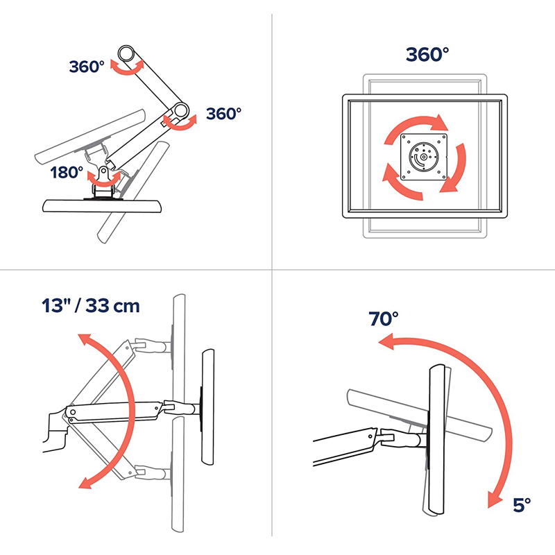 爱格升Ergotron45-295/537LX电脑显示器支架屏幕悬臂增高架机械臂 - 图2