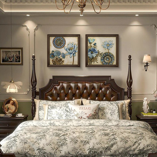 卧室床头装饰画美式大芬村油画客厅轻奢高级感挂画主卧复古壁画 - 图3