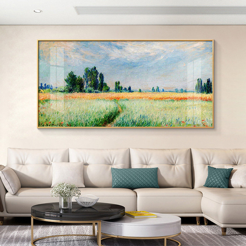 莫奈客厅装饰画沙发背景墙挂画高级感风景壁画餐厅油画高档名画,淘宝优惠券,粉丝福利购,淘宝优惠卷