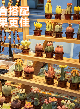 ins风马卡龙陶瓷花迷你摆件