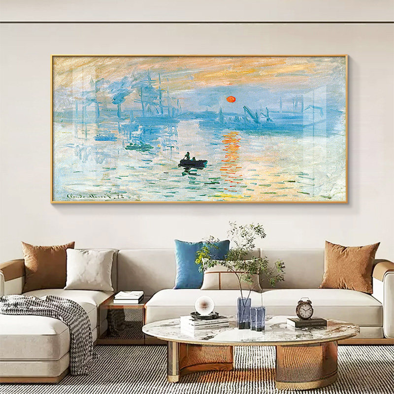 莫奈客厅装饰画沙发背景墙挂画高级感风景壁画餐厅油画高档名画,淘宝优惠券,粉丝福利购,淘宝优惠卷