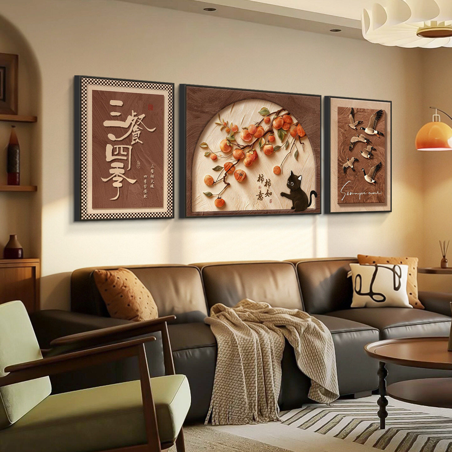 中古风猫咪客厅挂画高级感法式复古花卉沙发背景墙装饰画玫瑰壁画,淘宝优惠券,粉丝福利购,淘宝优惠卷