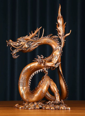 威弗列德新中式紫铜龙摆件开业