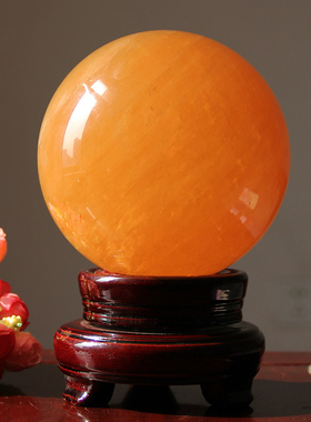 威弗列德特大超大号摆件天然客厅家居摆设黄色水晶球开业礼装饰品