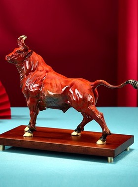 威弗列德铜牛摆件开业乔迁礼