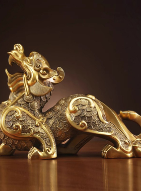 威弗列德家居装饰品黄铜貔貅摆件桌面玄关客厅办公室开业礼品摆件