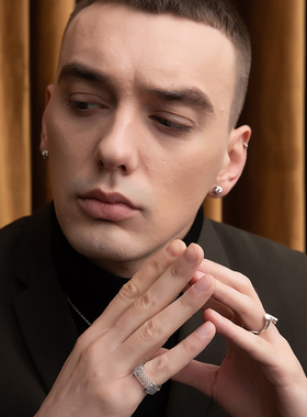 feo朋克风925银戒指严浩翔同款