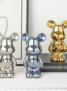 网红暴力熊存钱罐客厅电视柜轻奢高档陶瓷酒柜装饰品桌面新家摆件