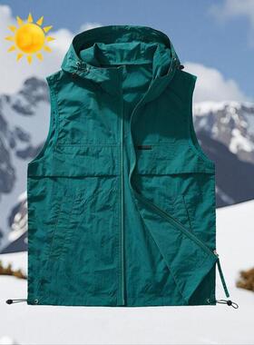 Z 41627 Men's Hooded Vest Sleeves Jacket 士连帽马甲