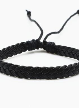 Adjustable Handmade Braided Faux Leather Bracelet for n -