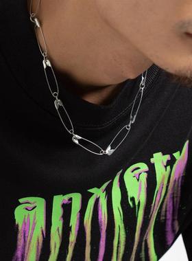 2022 Trendy Punk Chain Necklace Simple Minimalist Punk Pin