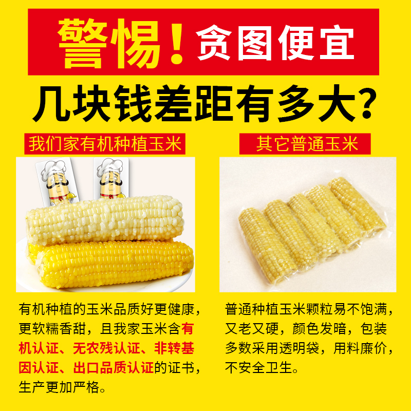 【有机玉米】新鲜黏香甜粘白糯玉米肥非东北减代餐非即食黄糯玉米-图1