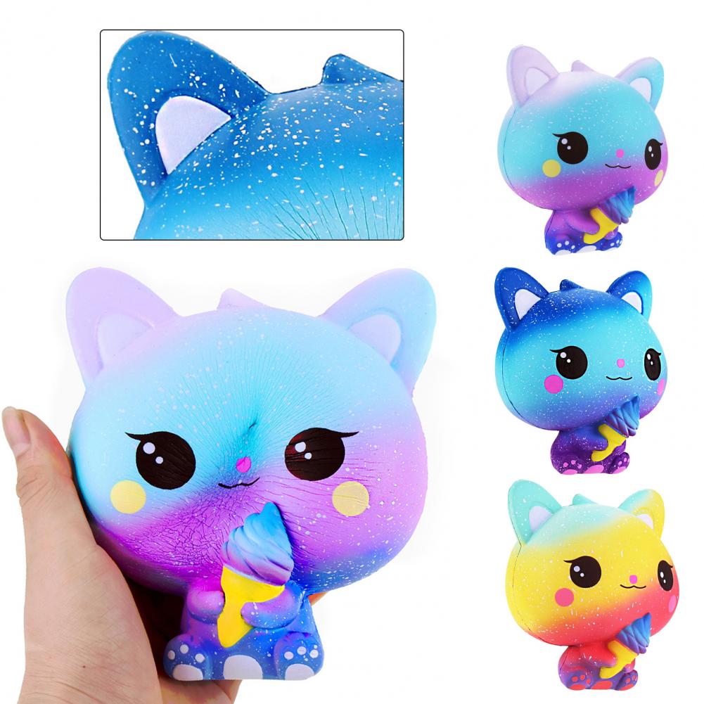 Kawaii Cat Squeeze Toys Squishi Toy Gradient Color Animal Sq - 图1