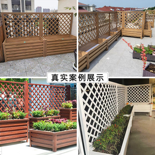铝合金花箱网格栅栏户外花槽围栏庭院室外隔断花盆花架爬藤种植箱 - 图1