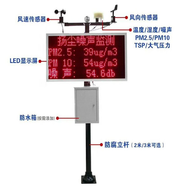 建筑工地扬尘检测仪 在线检测PM2.5PM10温度湿度工程环境监控仪器 - 图3