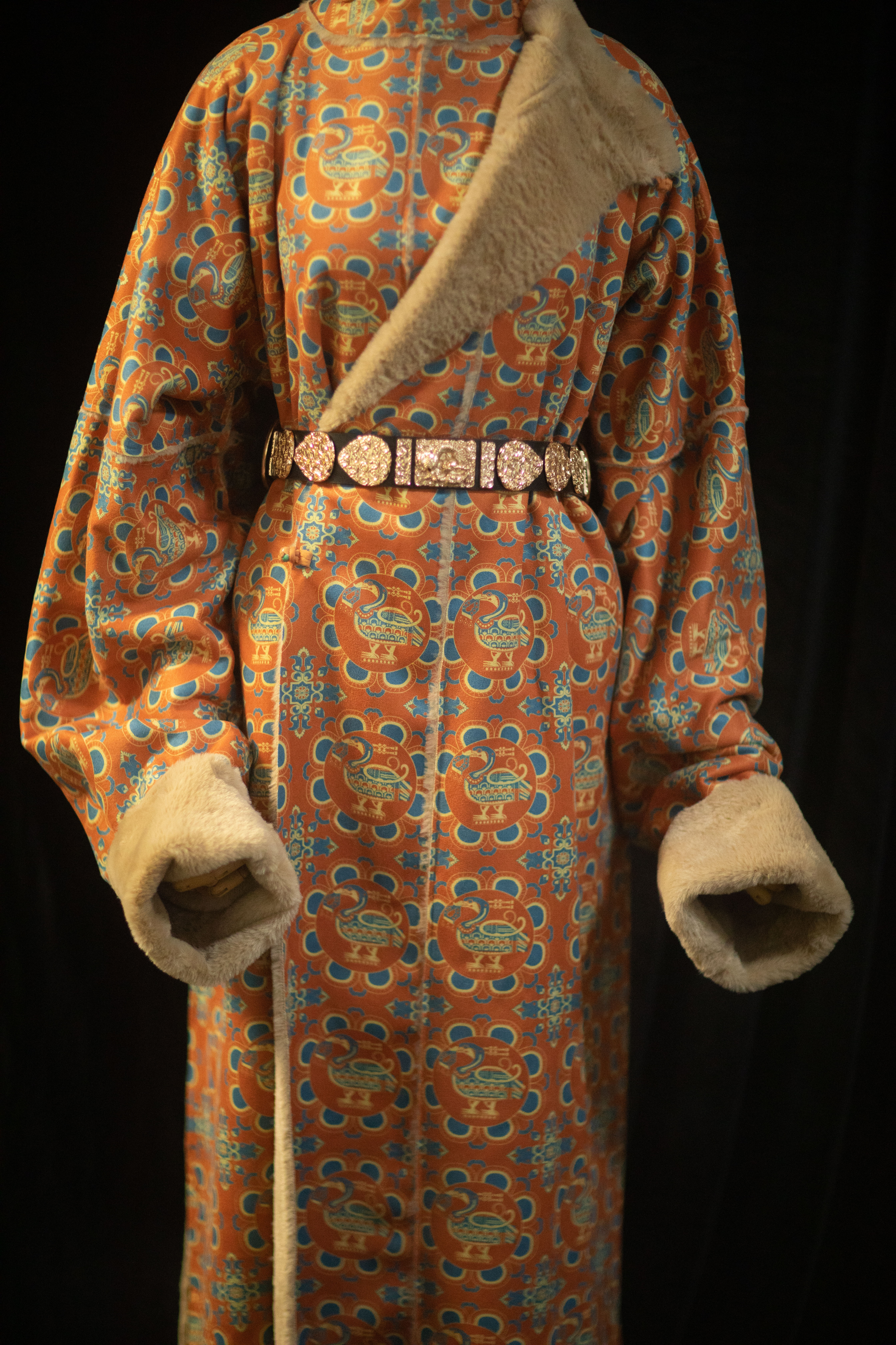 青泠谷原创汉服皮毛一体圆领袍冬季款国风汉服 - 图0