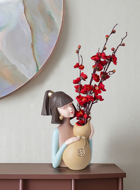 捧花女孩美妆系列家居服装店摆件