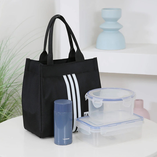 2025春季新款时尚手提包便携式带饭便当包大容量手拎包简约收纳包