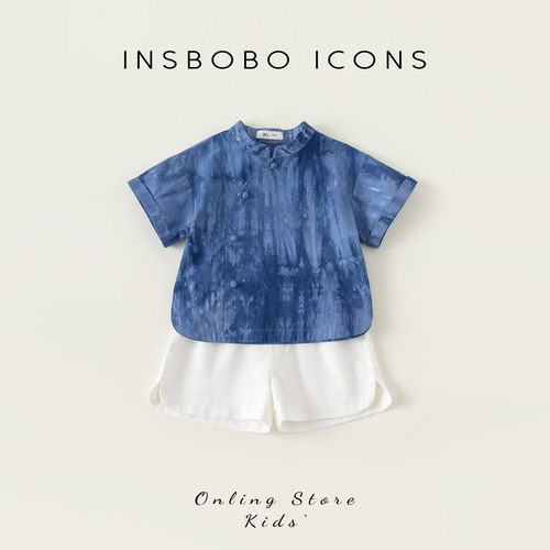 男童夏装套装2026新款汉服小童网红衣服洋气儿童童装夏季中式复古 - 图0