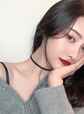 极简锁骨项链choker黑色颈链项圈