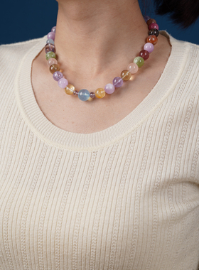 天然水晶多宝项链女款轻奢小众设计感高级精致闺蜜礼物送女友