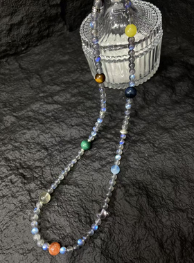 天然灰月光石项链女款轻奢小众设计感锁骨链2025新款爆款颈链配饰