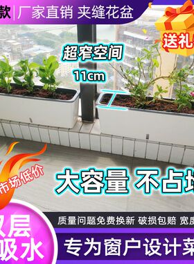 长方形花盆长条型阳台专用超窄长条花盆储水窗台种植盆家庭蔬菜种